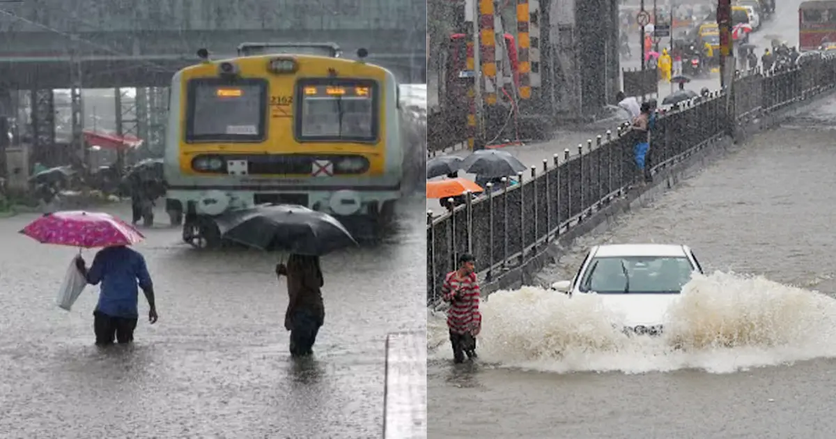 Heavy rains in Mumbai, commuters in trouble, water on railways affects local services, many trains canceled