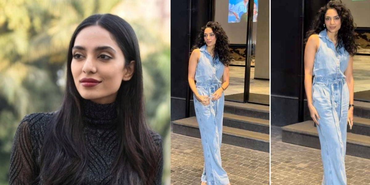 Sobhita Dhulipala Showcases Her Engagement Ring in a Chic Denim Jumpsuit During First Post-Engagement Appearance