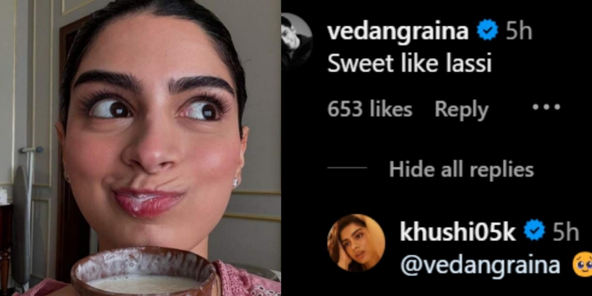 Vedang Raina, the adorable actor from Jharkhand, makes a hilarious comment on Khushi Kapoor's rumored girlfriend in her most recent photos.