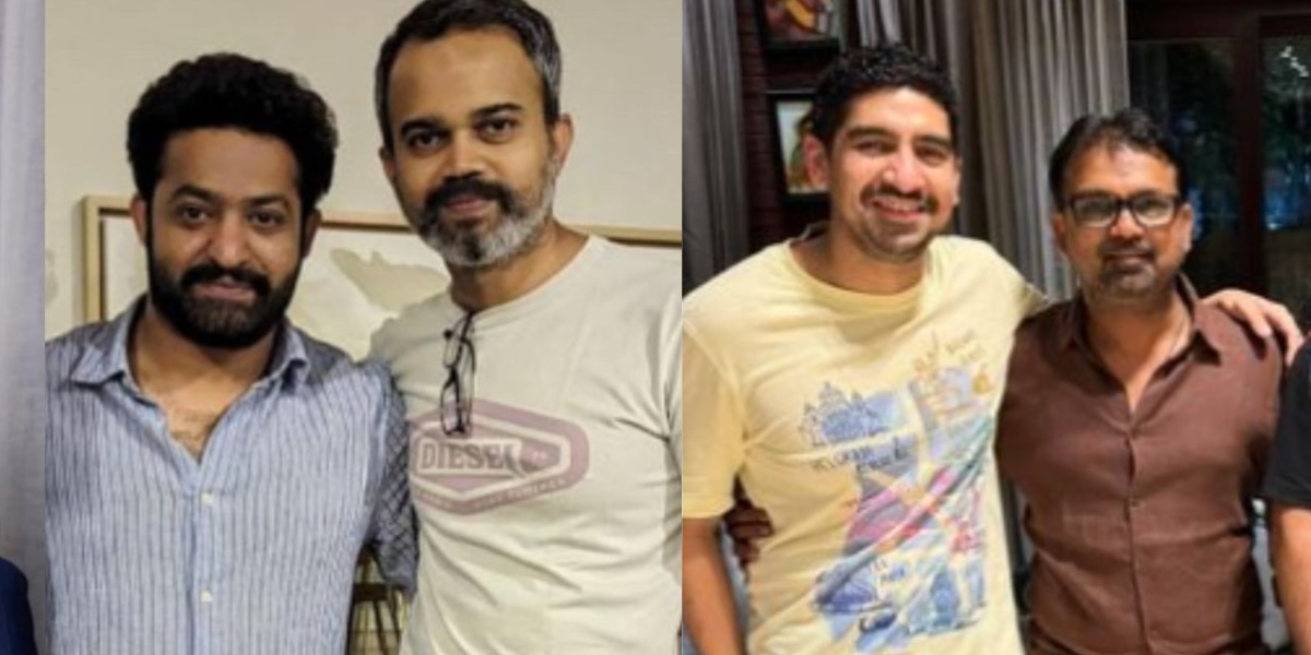 BLOCKBUSTER CLICK: Jr. NTR poses with Prashanth Neel, Koratala Siva from Devara, and director Ayan Mukerji of War 2