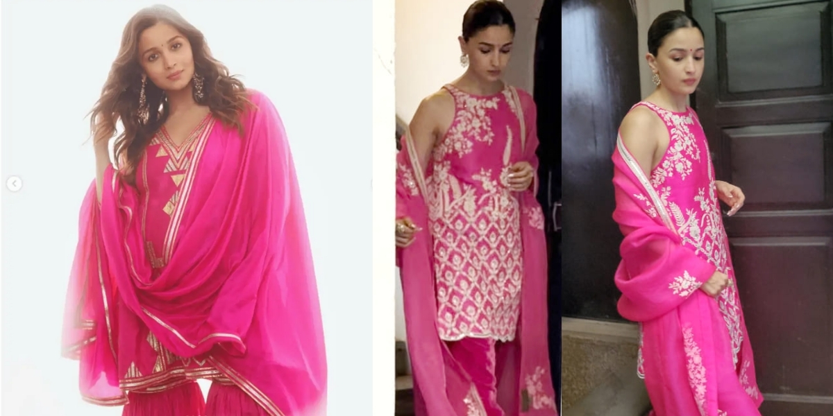 Alia Bhatt Channels Desi Barbie Vibes in Pink Salwar Suit After Slaying in Black Halter Dress